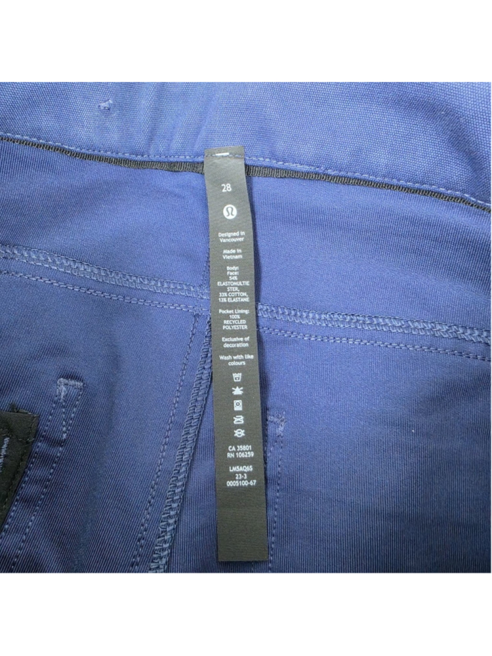 Lululemon Navy Blue Slim Straight Pants Women’s Size 28 Stretch Casual Career - Picture 4 of 10
